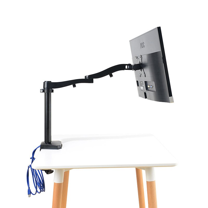 Soporte de escritorio para monitor de servicio pesado individual para pantallas de hasta 27 pulgadas